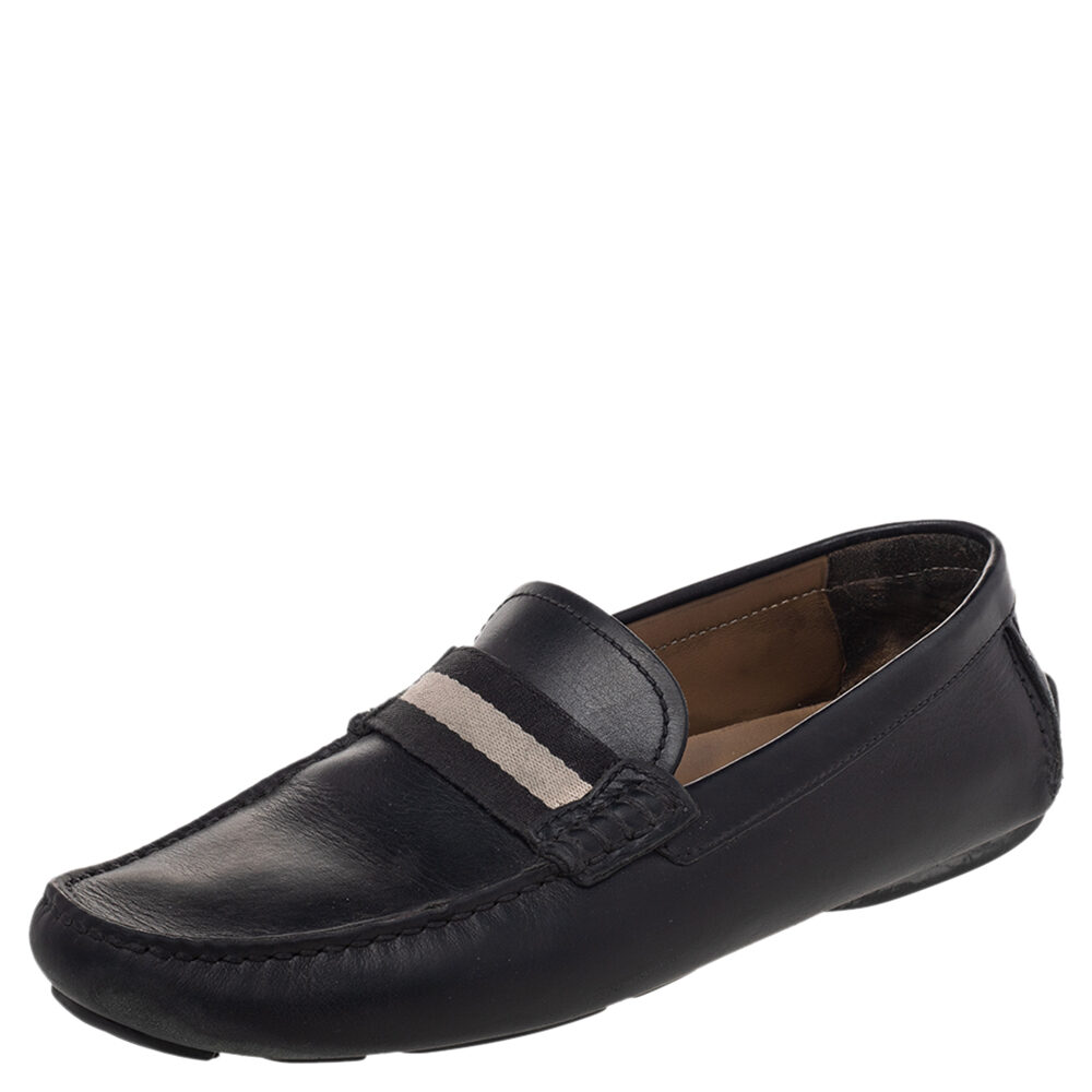 Bally Black Leather Wabler Slip On Loafers Size 39 Bally Black Leather Wabler Slip On Loafers Size 39