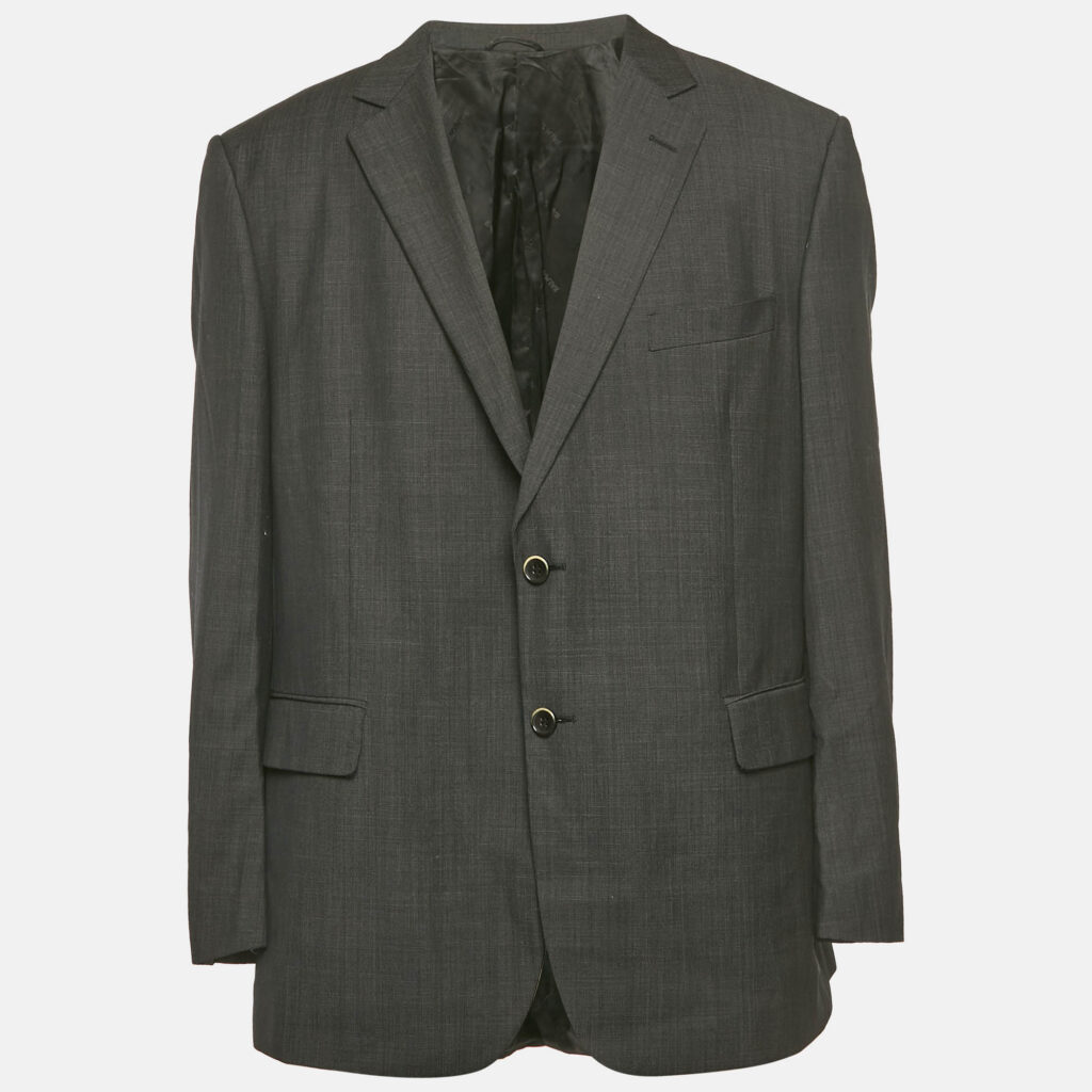 Balmain Grey Wool Regular Fit Blazer 5XL Balmain Grey Wool Regular Fit Blazer 5XL