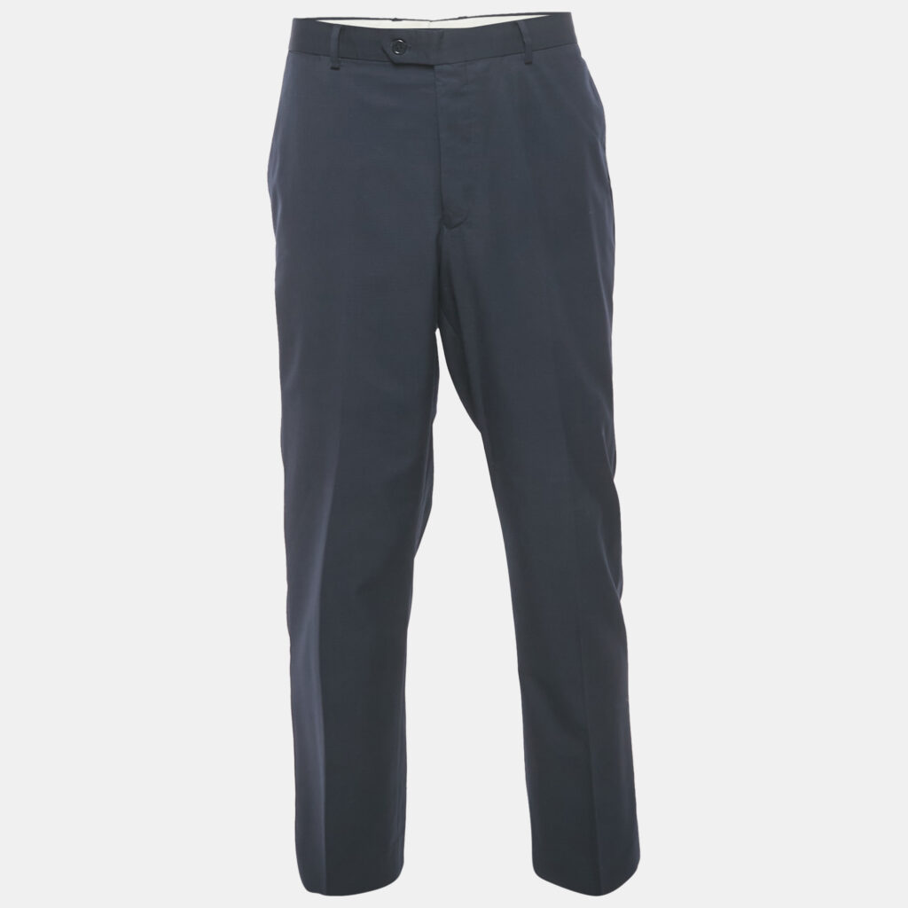 Balmain Navy Blue Wool Formal Pants 4XL Balmain Navy Blue Wool Formal Pants 4XL
