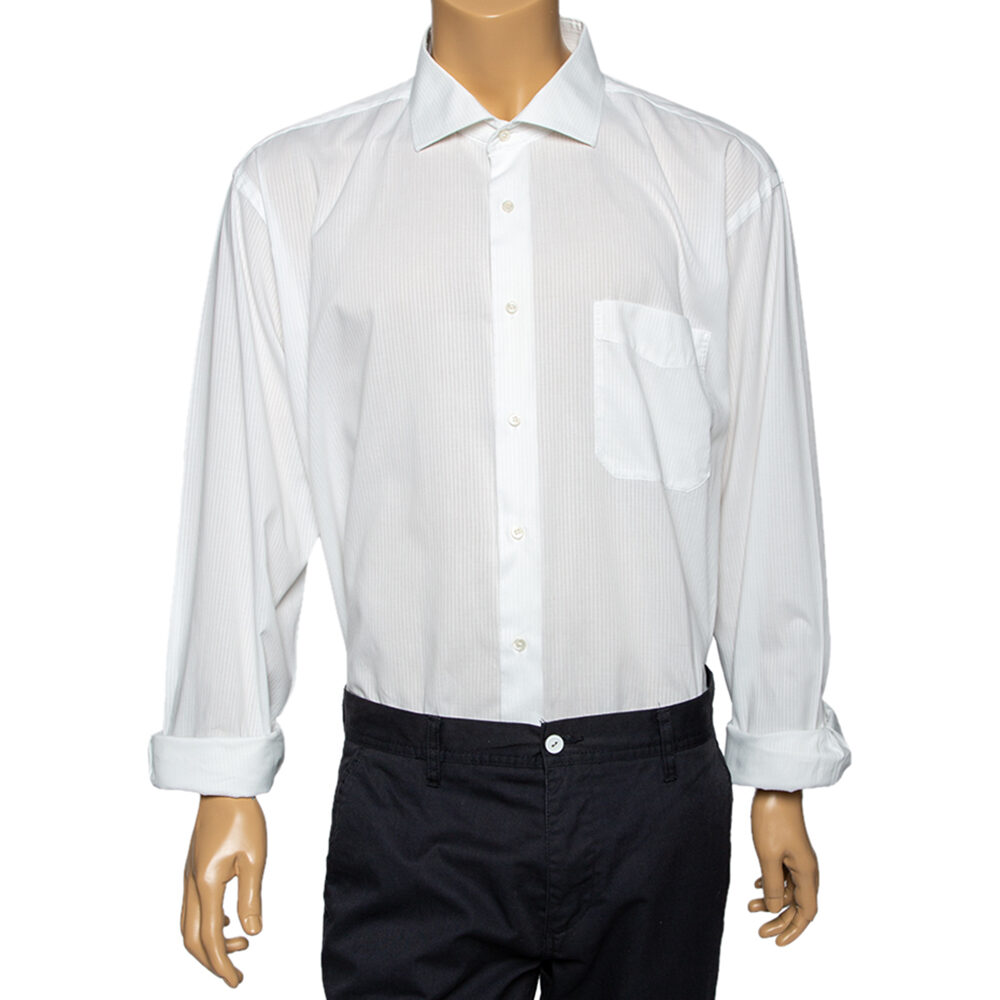 Balmain White Cotton Button Front Shirt 3XL Balmain White Cotton Button Front Shirt 3XL