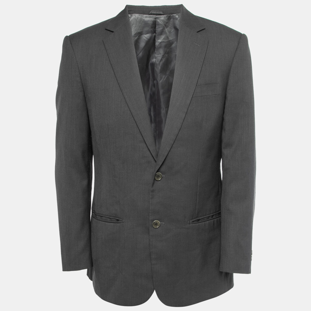 Balmain Grey Crepe Single Breasted Blazer XL Balmain Grey Crepe Single Breasted Blazer XL