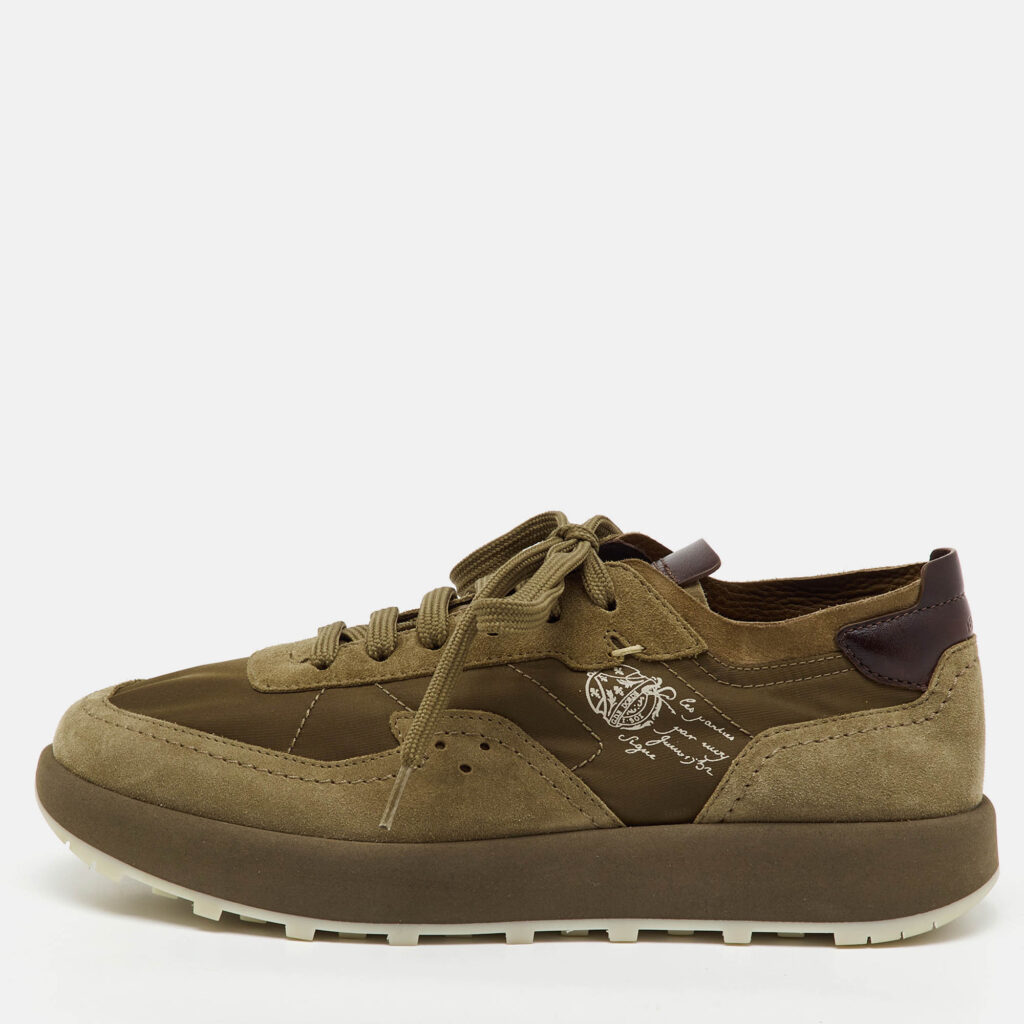 Berluti Brown Nylon and Suede Light Track Venezia Sneakers Size 39.5 Berluti Brown Nylon and Suede Light Track Venezia Sneakers Size 39.5