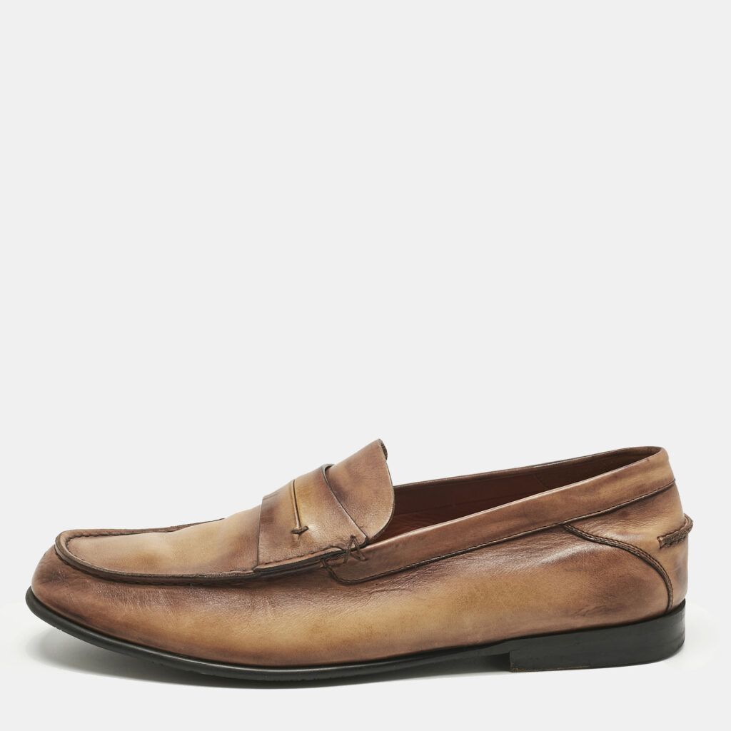 Berluti Brown Leather Penny Loafers Size 44.5 Berluti Brown Leather Penny Loafers Size 44.5