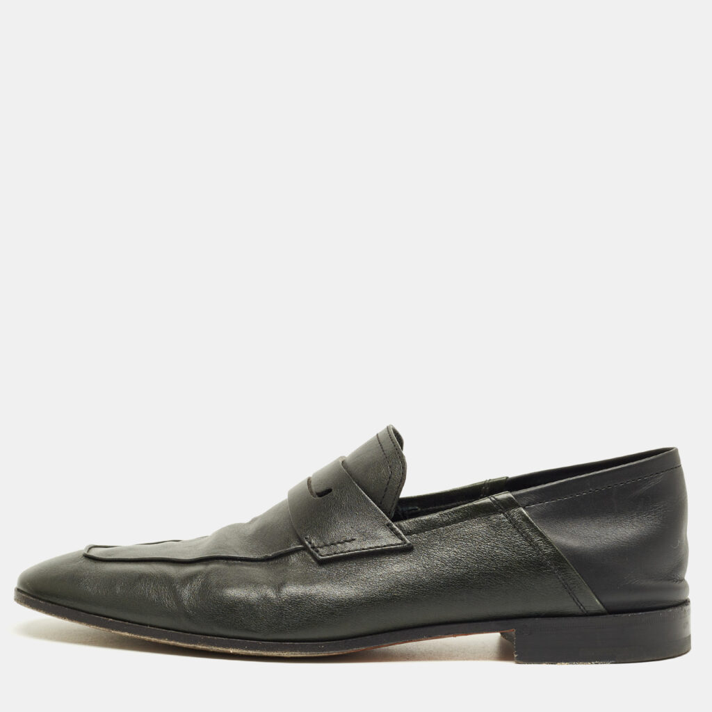 Berluti Black Leather Lorenzo Slip On Loafers Size 42 Berluti Black Leather Lorenzo Slip On Loafers Size 42