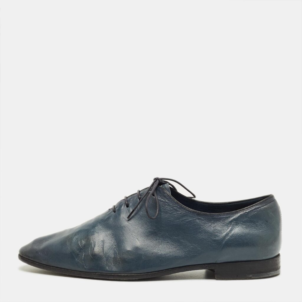 Berluti Blue Leather Lace Up Oxfords Size 42 Berluti Blue Leather Lace Up Oxfords Size 42
