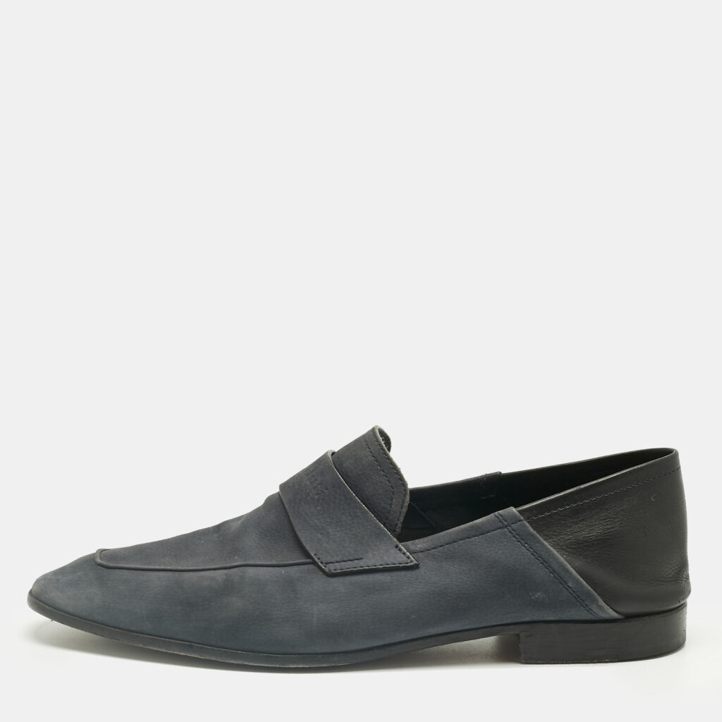 Berluti Grey Leather and Nubuck Leather Penny Loafers Size 42 Berluti Grey Leather and Nubuck Leather Penny Loafers Size 42