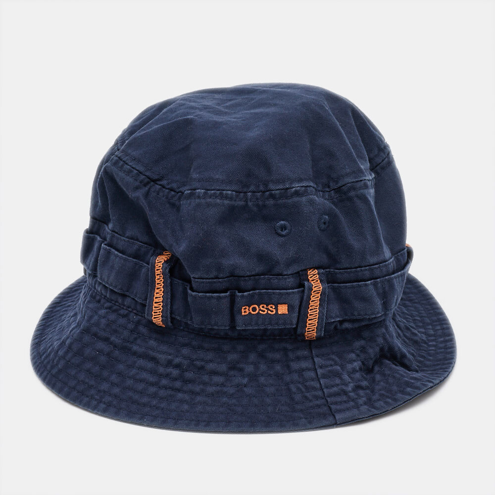 Boss By Hugo Boss Blue Cotton Bucket Hat S/M Boss By Hugo Boss Blue Cotton Bucket Hat S/M
