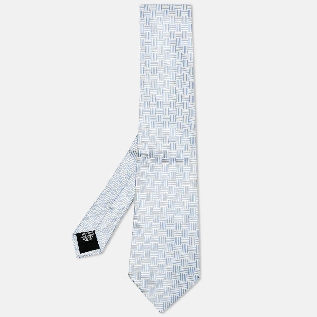 Boss By Hugo Boss Light Blue Jacquard Silk Traditional Tie Boss By Hugo Boss Light Blue Jacquard Silk Traditional Tie