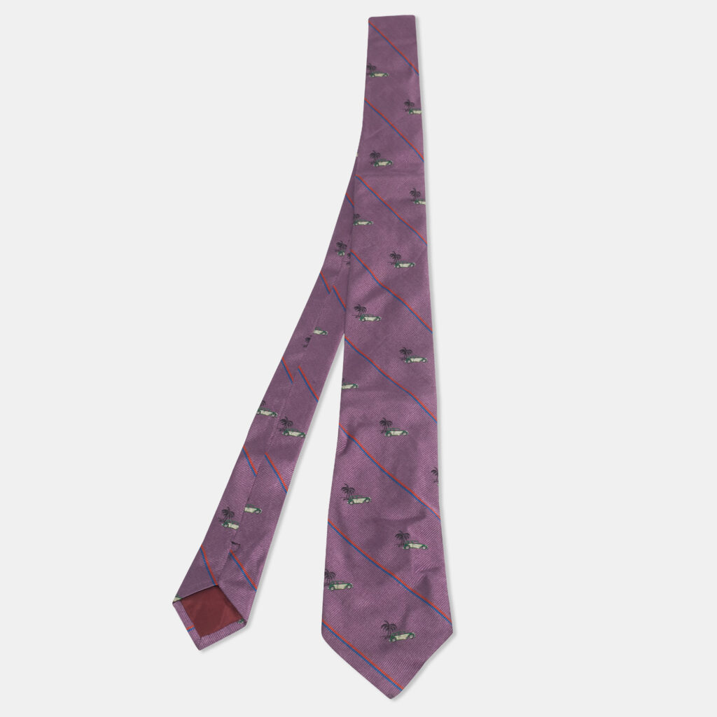 Boss By Hugo Boss Purple Vintage Care and Palm Tree Jacquard Silk Tie Boss By Hugo Boss Purple Vintage Care and Palm Tree Jacquard Silk Tie