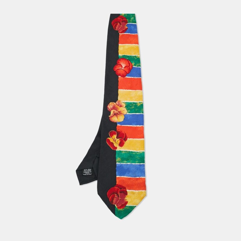 Boss By Hugo Boss Black/Multicolor Printed Silk Tie Boss By Hugo Boss Black/Multicolor Printed Silk Tie