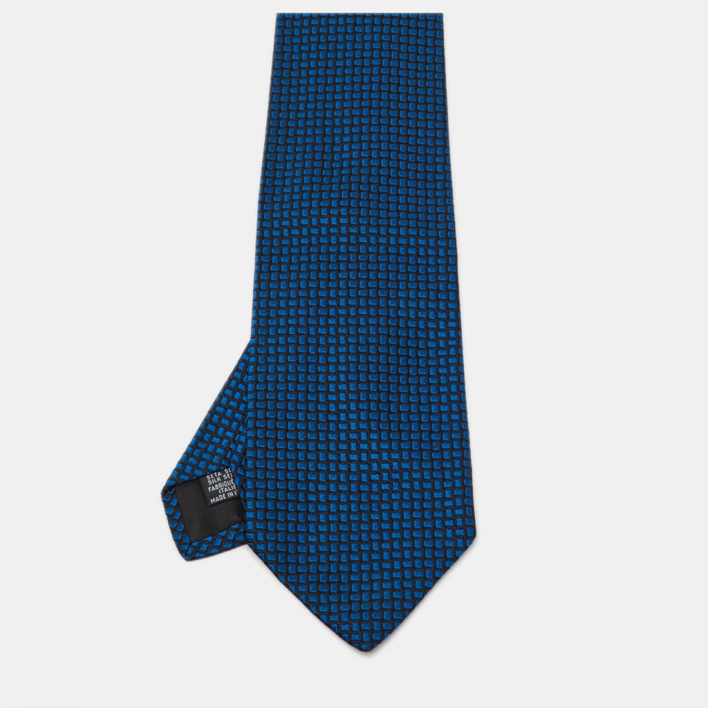 Boss By Hugo Boss Navy Blue Jacquard Silk Tie Boss By Hugo Boss Navy Blue Jacquard Silk Tie