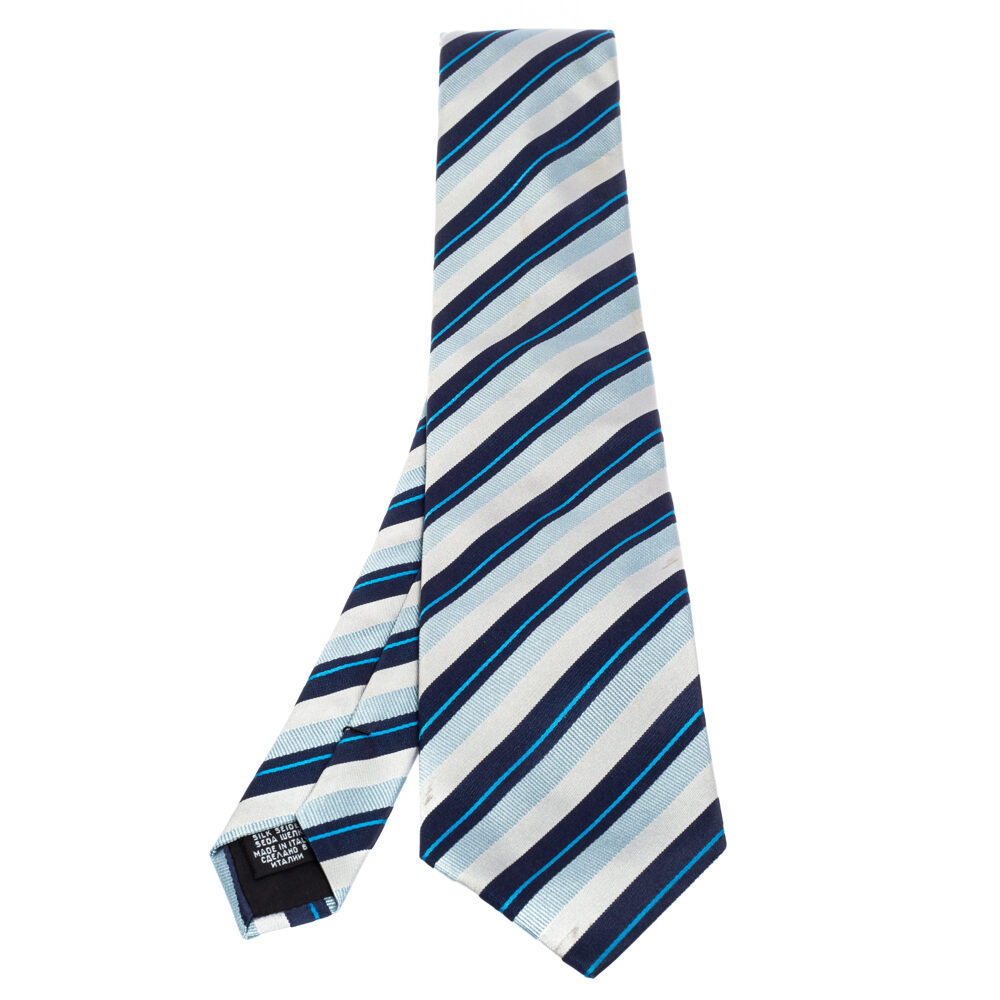 Boss By Hugo Boss Blue Diagonal Striped Silk Traditional Tie Boss By Hugo Boss Blue Diagonal Striped Silk Traditional Tie