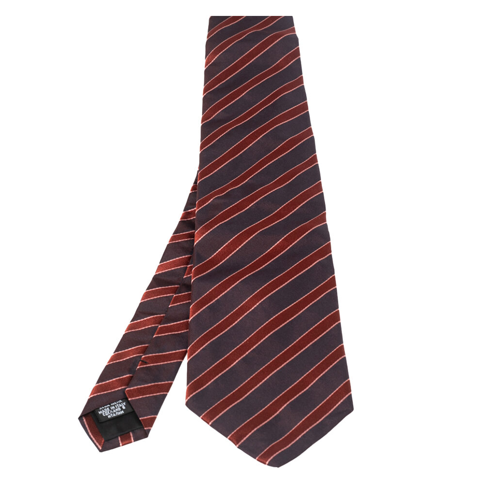 Boss By Hugo Boss Brown & Orange Striped Silk Tie Boss By Hugo Boss Brown & Orange Striped Silk Tie