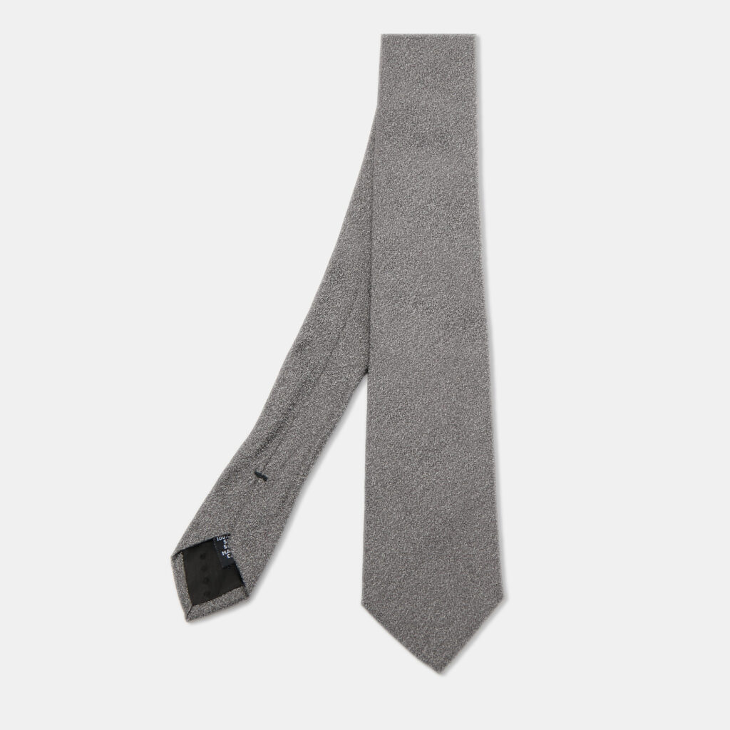 Boss By Hugo Boss Grey Textured Jacquard Silk Tie Boss By Hugo Boss Grey Textured Jacquard Silk Tie