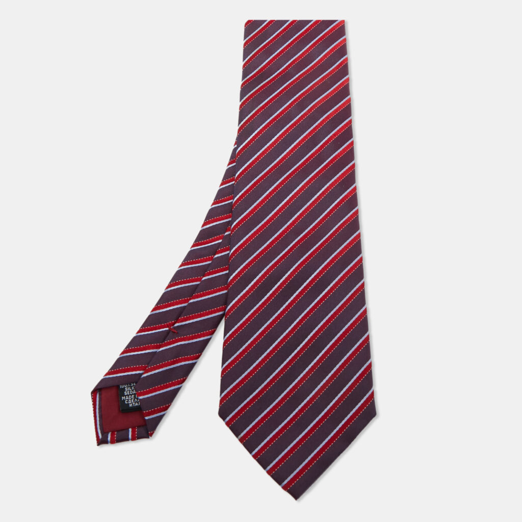 Boss By Hugo Boss Burgundy Diagonal Striped Silk Tie Boss By Hugo Boss Burgundy Diagonal Striped Silk Tie