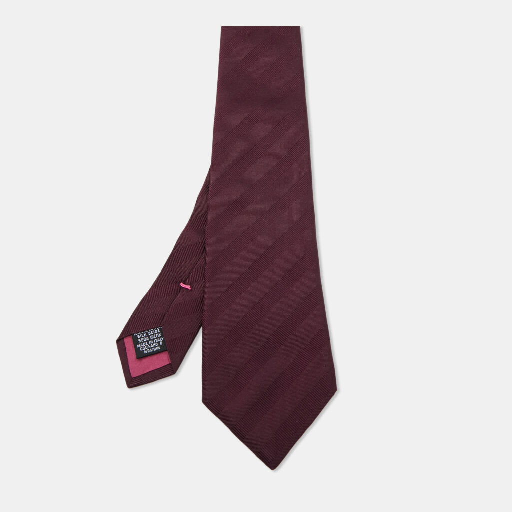Boss by Hugo Boss Purple Stripe Patterned Silk Tie Boss by Hugo Boss Purple Stripe Patterned Silk Tie