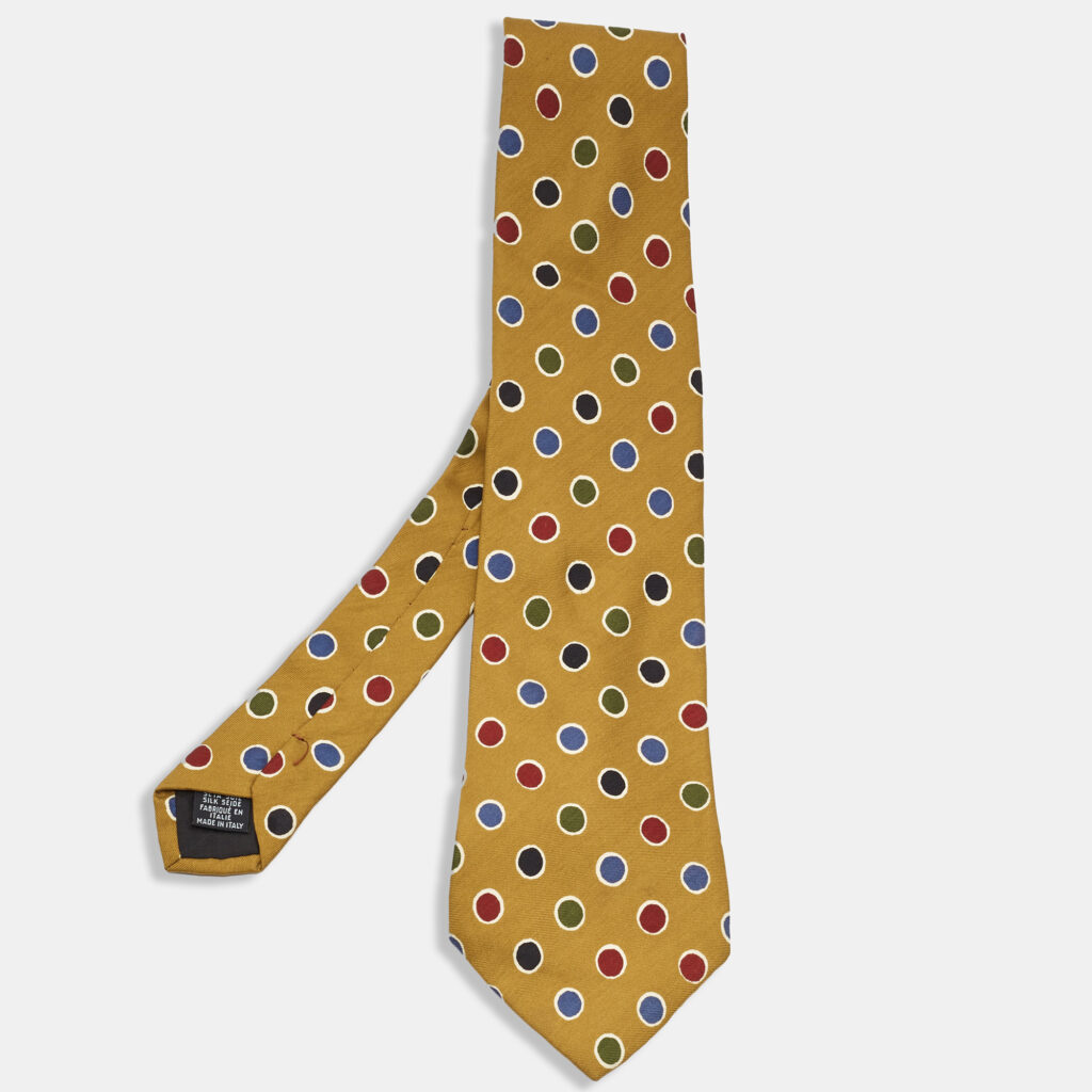 Boss By Hugo Boss Yellow Dotted Silk Traditional Tie