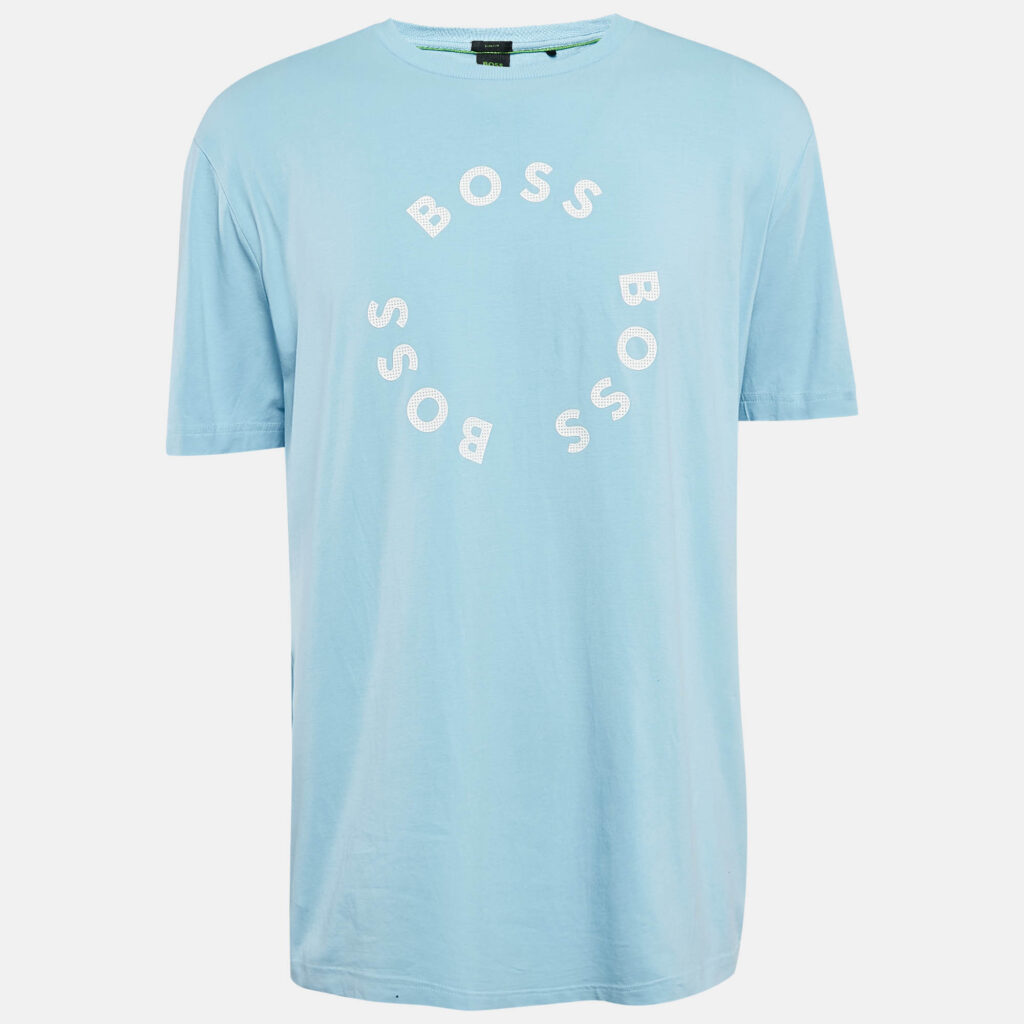Boss By Hugo Boss Blue Logo Print Jersey Crew Neck T-Shirt XXL Boss By Hugo Boss Blue Logo Print Jersey Crew Neck T-Shirt XXL