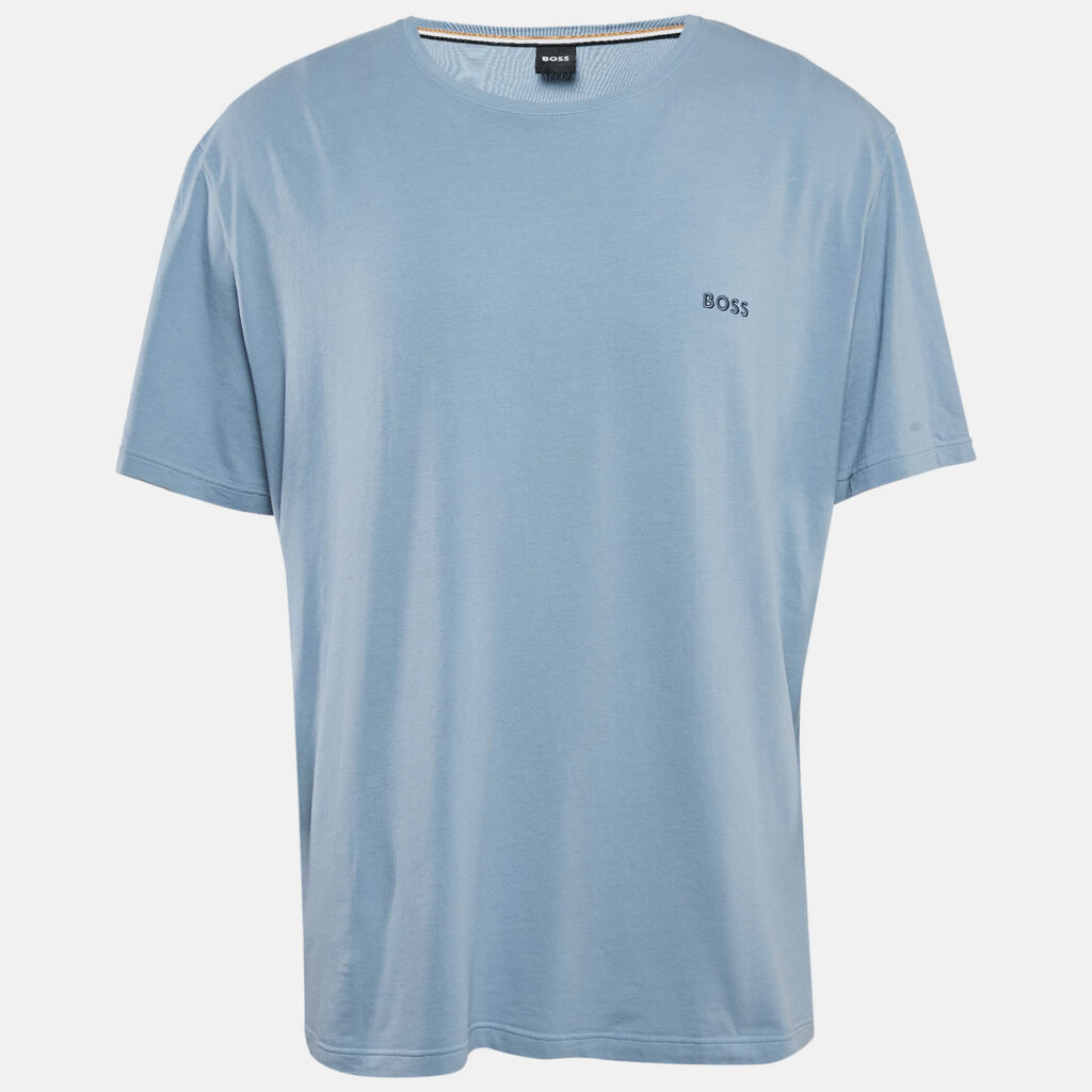 Boss By Hugo Boss Blue Logo Print Jersey Crew Neck T-Shirt XXL Boss By Hugo Boss Blue Logo Print Jersey Crew Neck T-Shirt XXL