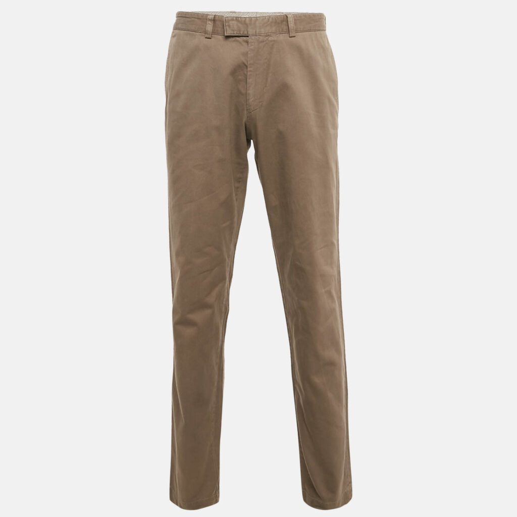Boss By Hugo Boss Brown Gabardine Regular Fit Trousers L Boss By Hugo Boss Brown Gabardine Regular Fit Trousers L
