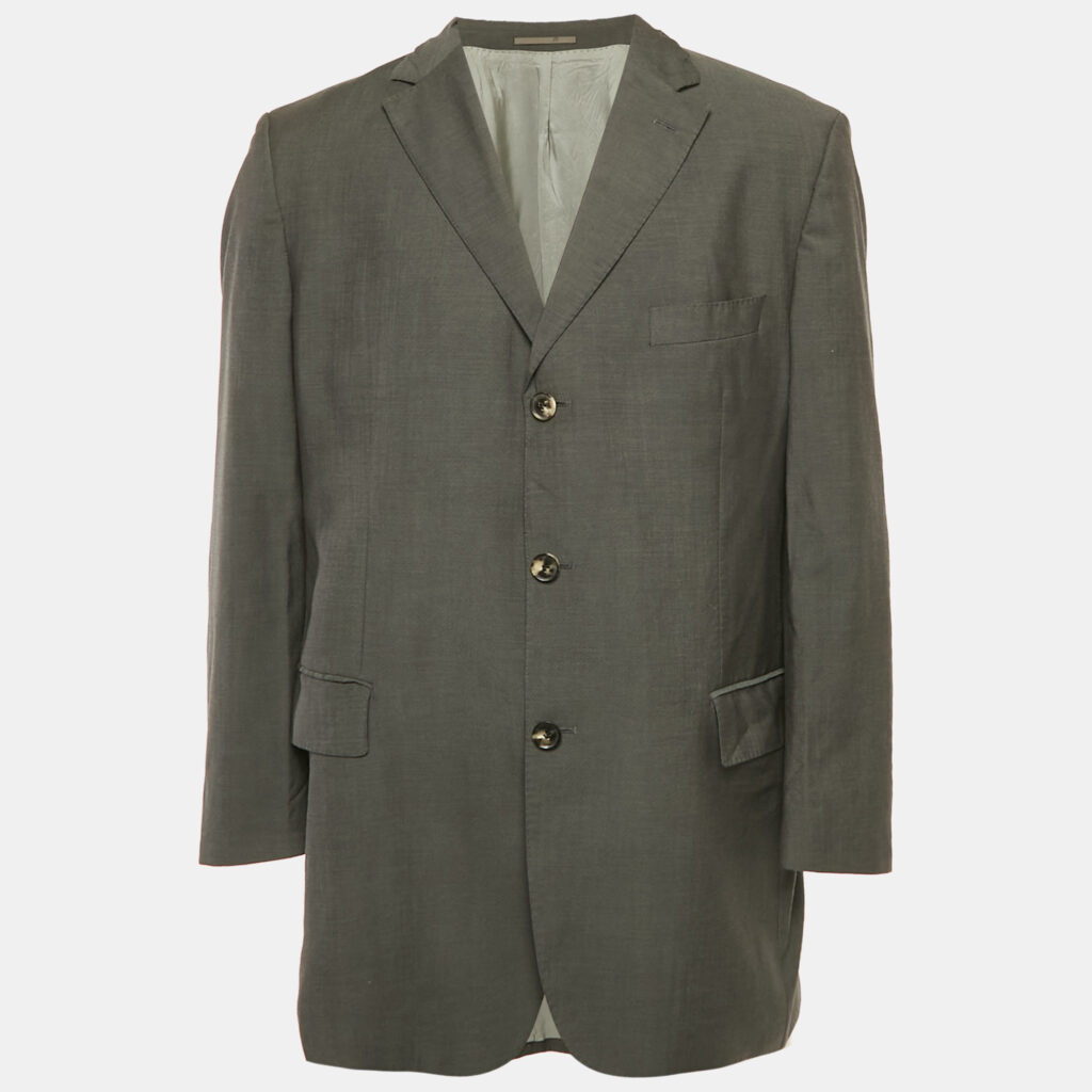 Boss By Hugo Boss Grey Virgin Wool Single Breasted Blazer XXL