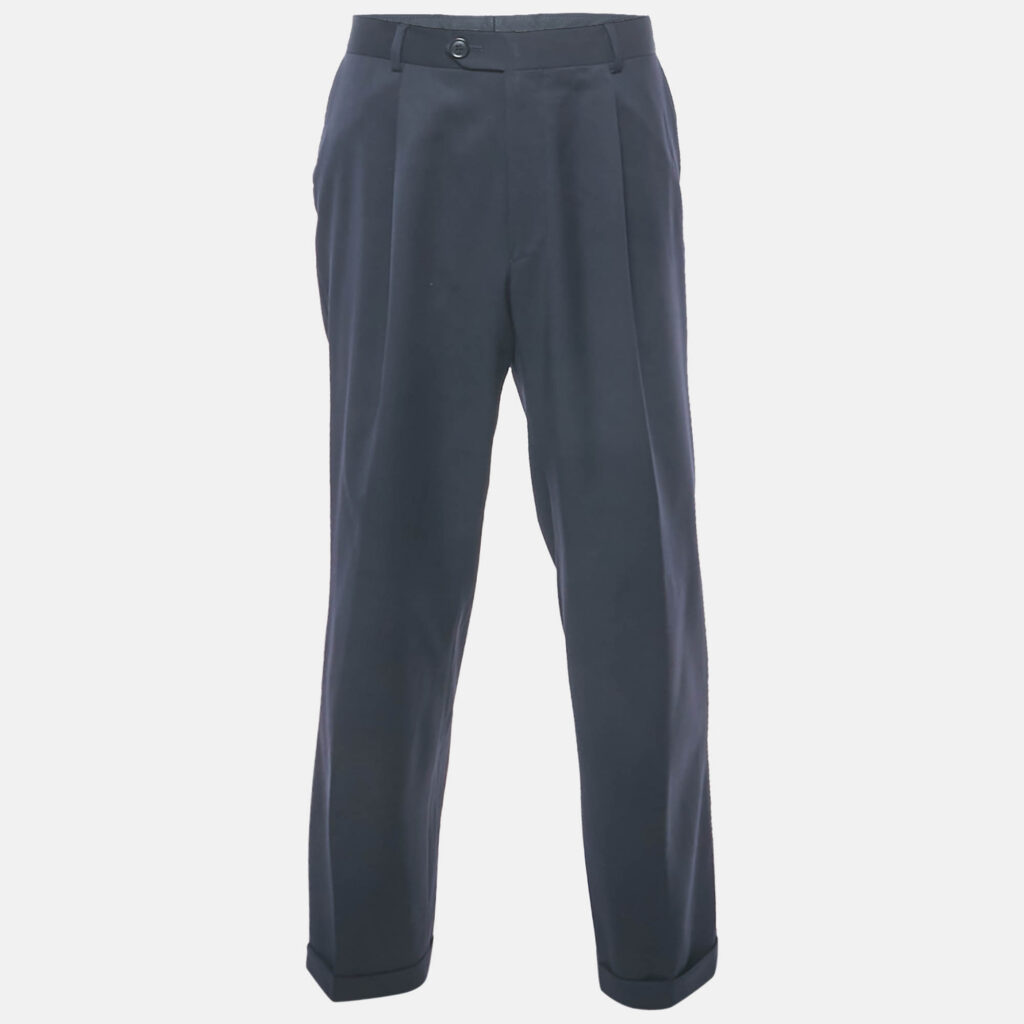 Boss by Hugo Boss Midnight Blue Wool Regular Fit Trousers XL