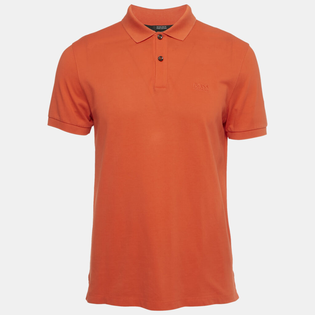 Boss by Hugo Boss Orange Pima Cotton Polo T-Shirt M Boss by Hugo Boss Orange Pima Cotton Polo T-Shirt M
