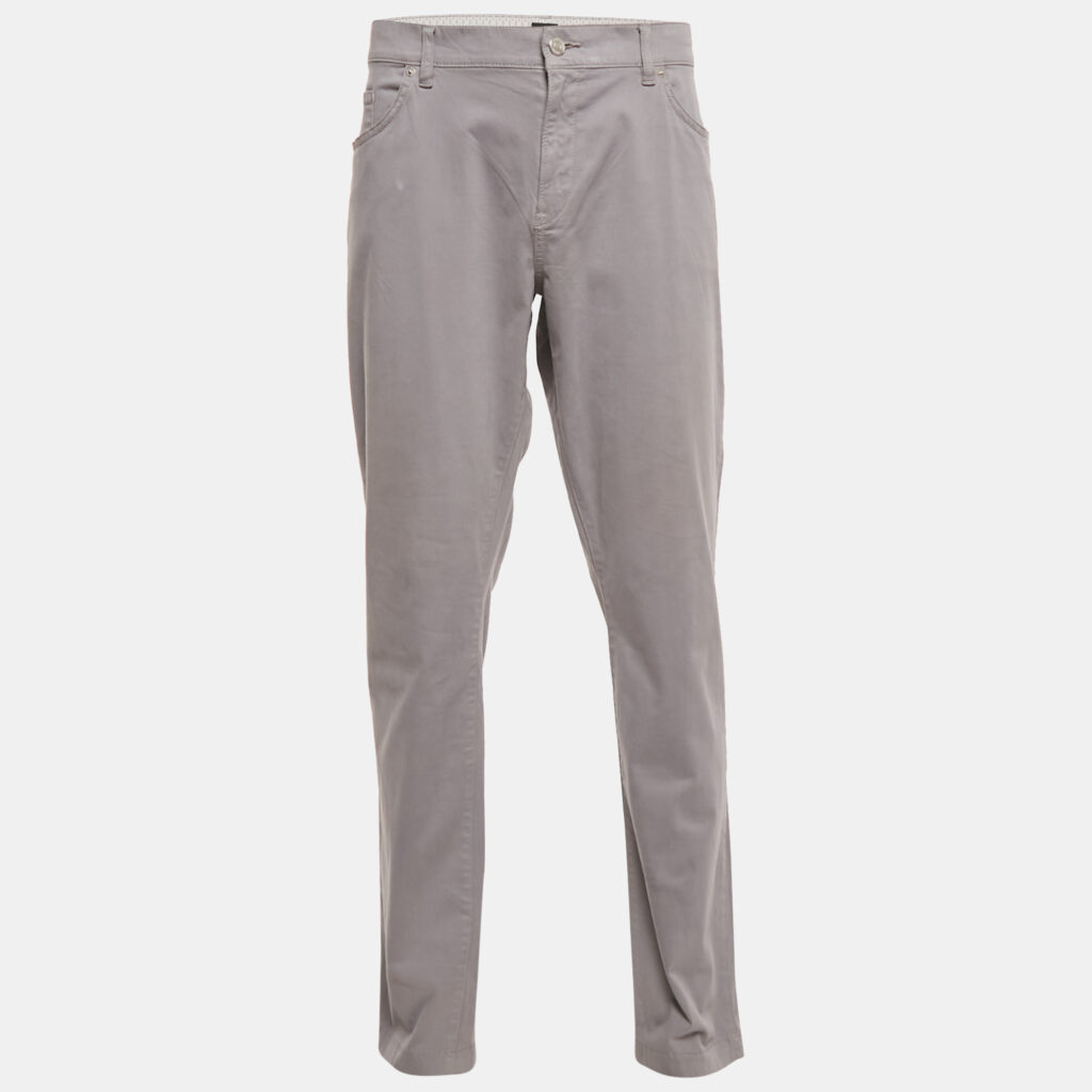 Boss By Hugo Boss Grey Cotton Stretch Fit Trouser XXXL Boss By Hugo Boss Grey Cotton Stretch Fit Trouser XXXL