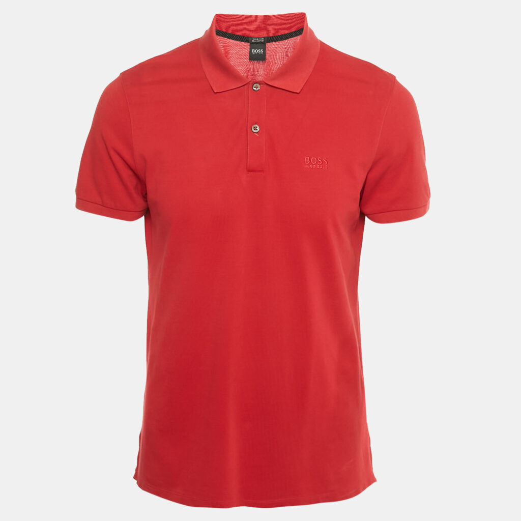 Boss by Hugo Boss Red Cotton Pallas Polo T-Shirt M Boss by Hugo Boss Red Cotton Pallas Polo T-Shirt M