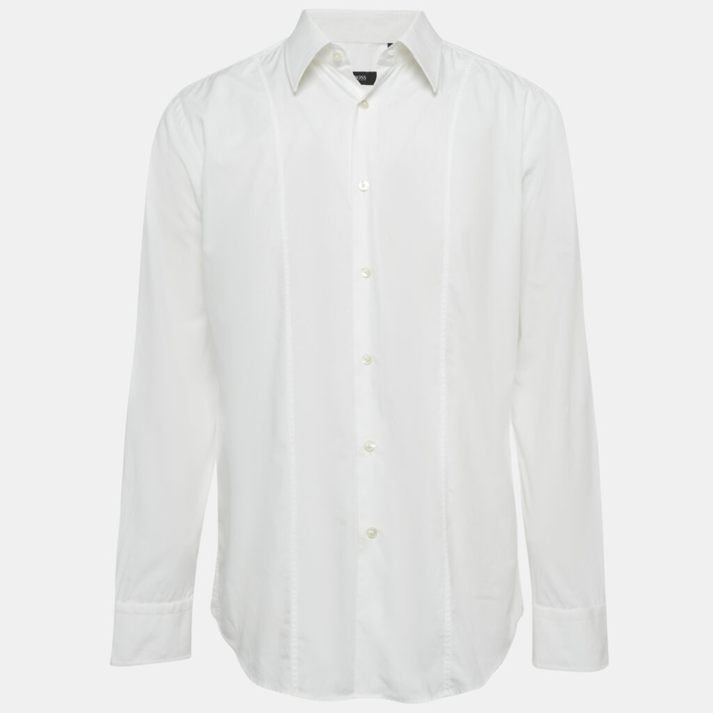 Boss By Hugo Boss White Cotton Slim Fit Shirt XXL Boss By Hugo Boss White Cotton Slim Fit Shirt XXL