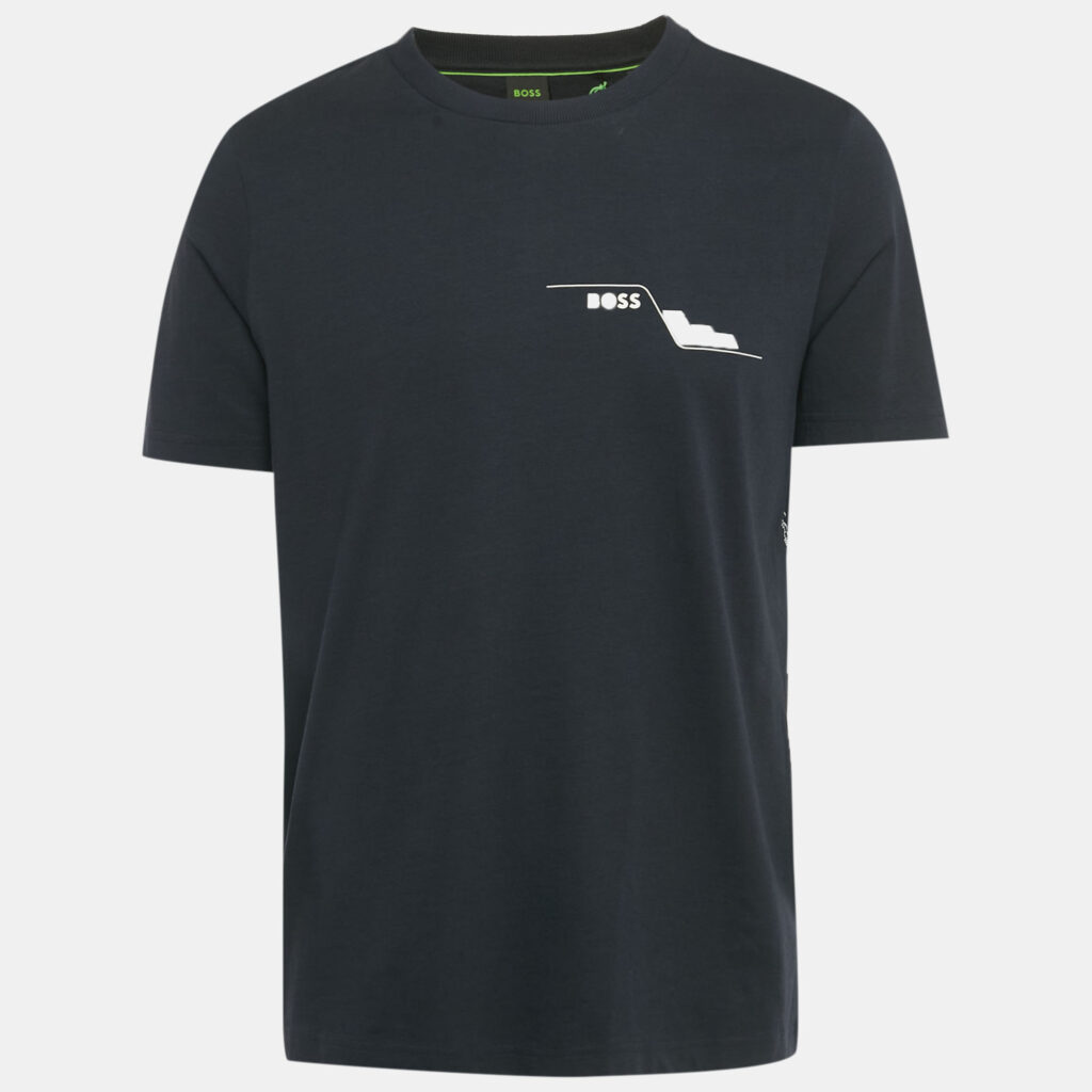 Boss By Hugo Boss Navy Blue Printed Jersey Tee3 T-Shirt M Boss By Hugo Boss Navy Blue Printed Jersey Tee3 T-Shirt M