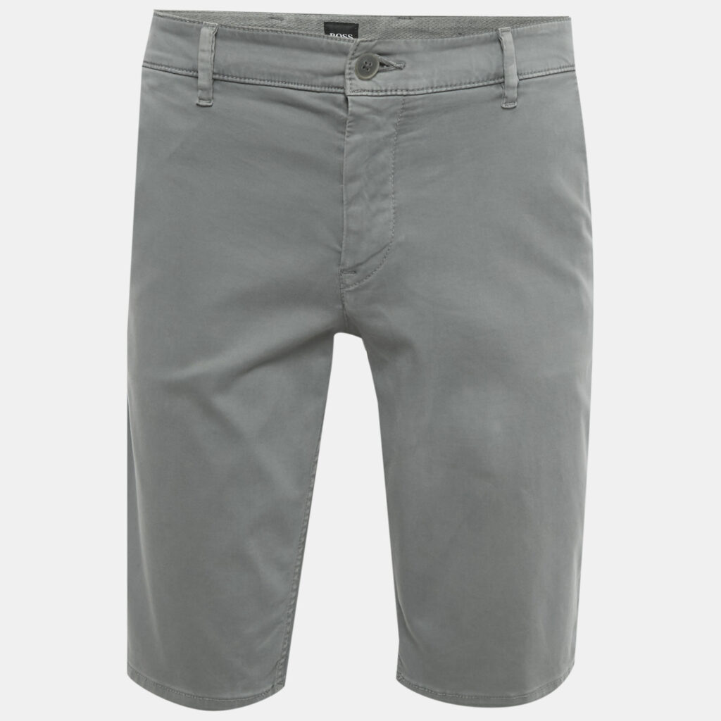 Boss By Hugo Boss Grey Cotton Slim Fit Shorts L Boss By Hugo Boss Grey Cotton Slim Fit Shorts L