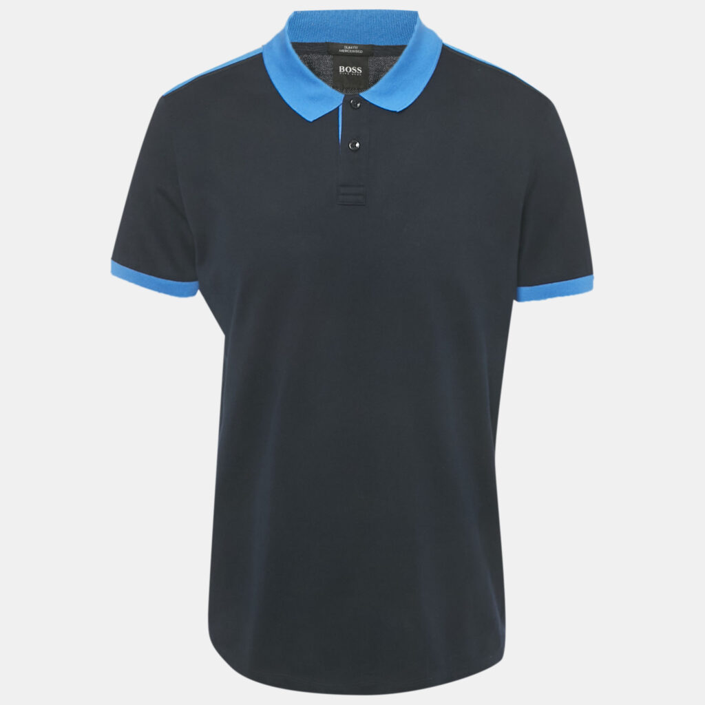 Boss By Hugo Boss Navy Blue Cotton Phillipson 39 Slim Fit Polo T- Shirt XL