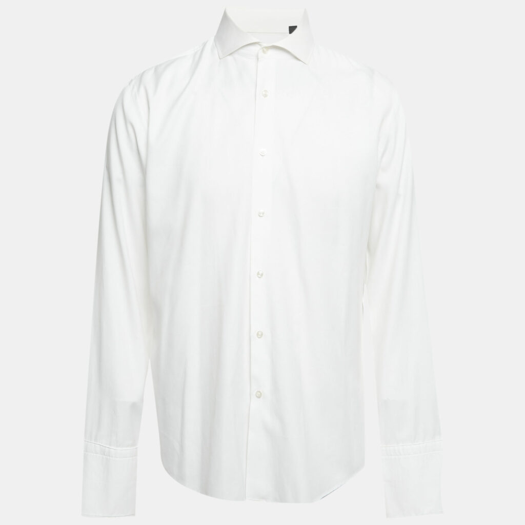 Boss By Hugo Boss White Cotton Slim Fit Jason Shirt XL