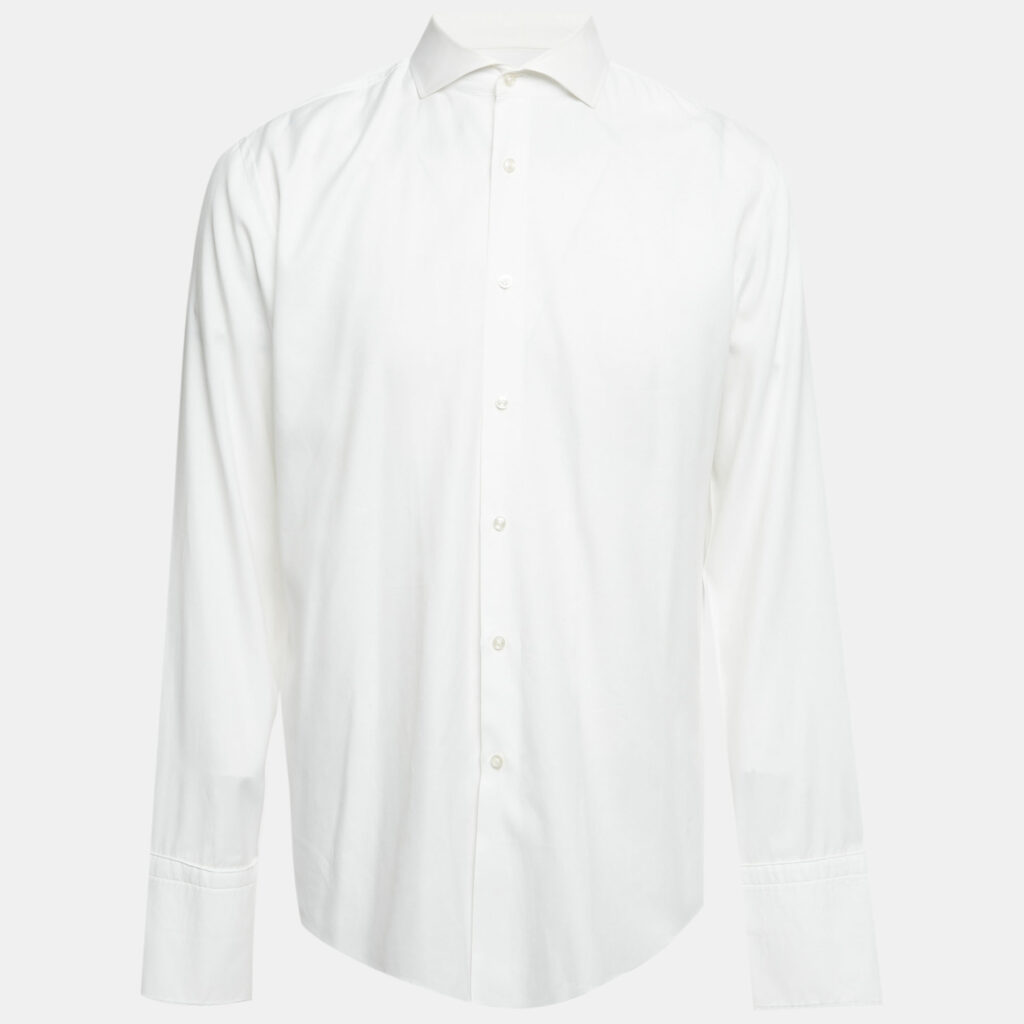 Boss By Hugo Boss White Cotton Slim Fit Jaiden Shirt XL