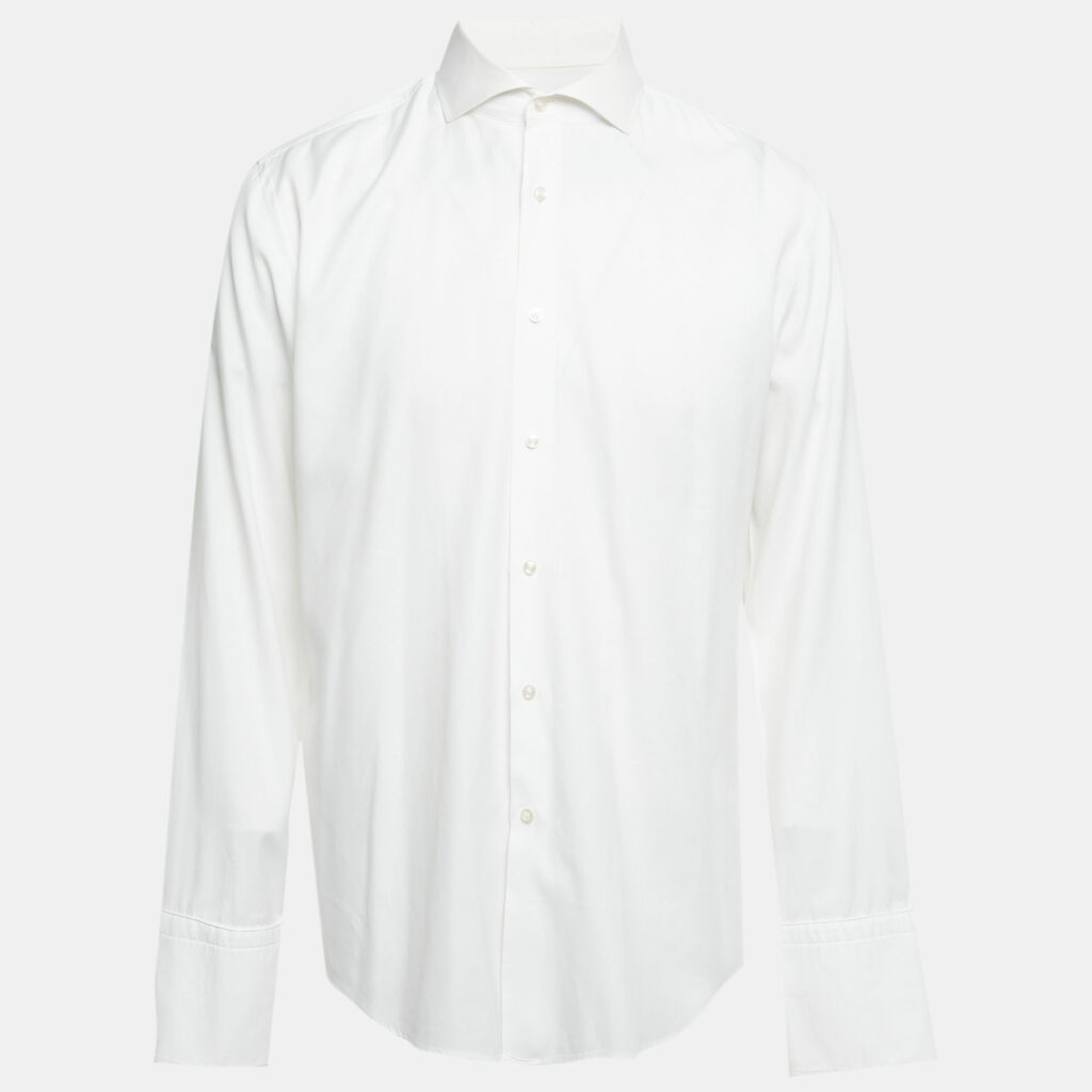 Boss By Hugo Boss White Cotton Slim Fit Jaiden Shirt XL Boss By Hugo Boss White Cotton Slim Fit Jaiden Shirt XL