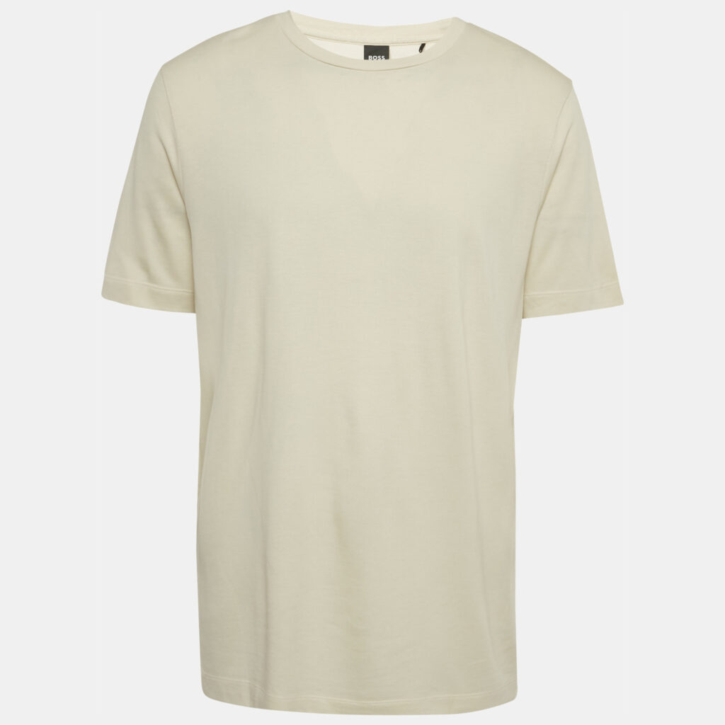 Boss By Hugo Boss Beige Lyocell & Cotton Thompson T-Shirt XL Boss By Hugo Boss Beige Lyocell & Cotton Thompson T-Shirt XL