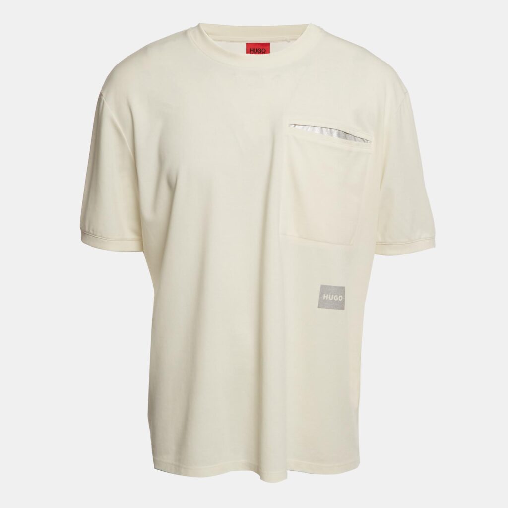Boss By Hugo Boss Cream Logo Patch Cotton Blend T-Shirt XL Boss By Hugo Boss Cream Logo Patch Cotton Blend T-Shirt XL