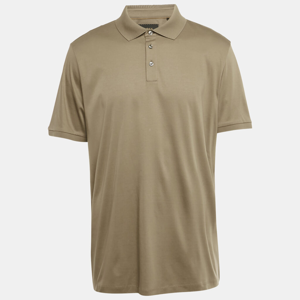 Boss By Hugo Boss Grey Jersey L-Perry Polo T-Shirt XXL Boss By Hugo Boss Grey Jersey L-Perry Polo T-Shirt XXL