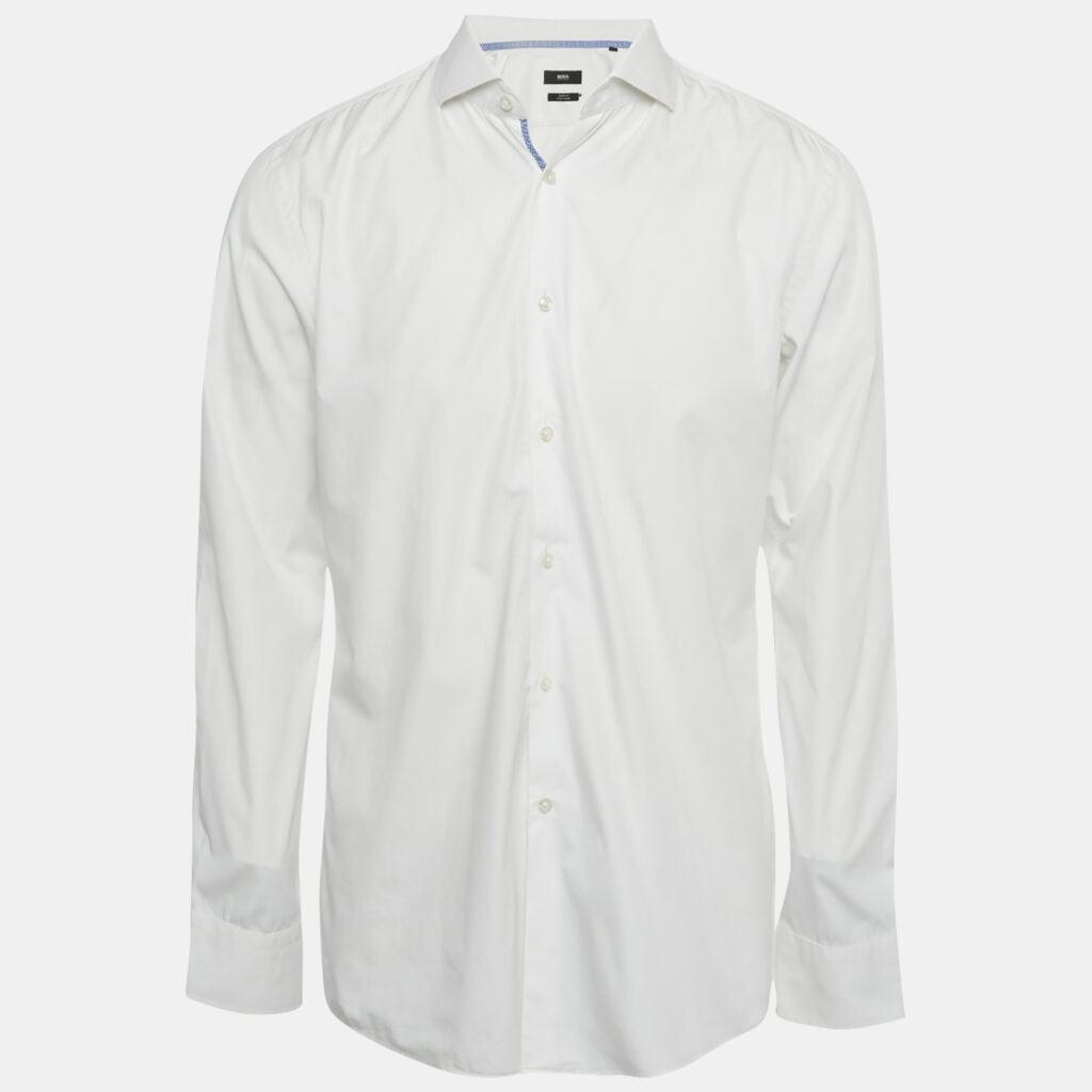 Boss By Hugo Boss White Cotton Slim Fit Shirt L Boss By Hugo Boss White Cotton Slim Fit Shirt L