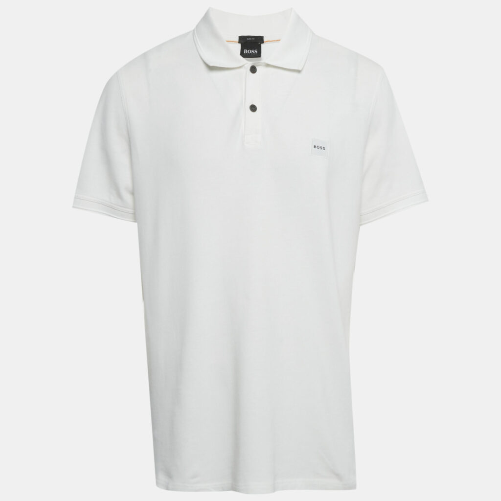 Boss By Hugo Boss White Pique Slim Fit Polo T-Shirt XXL