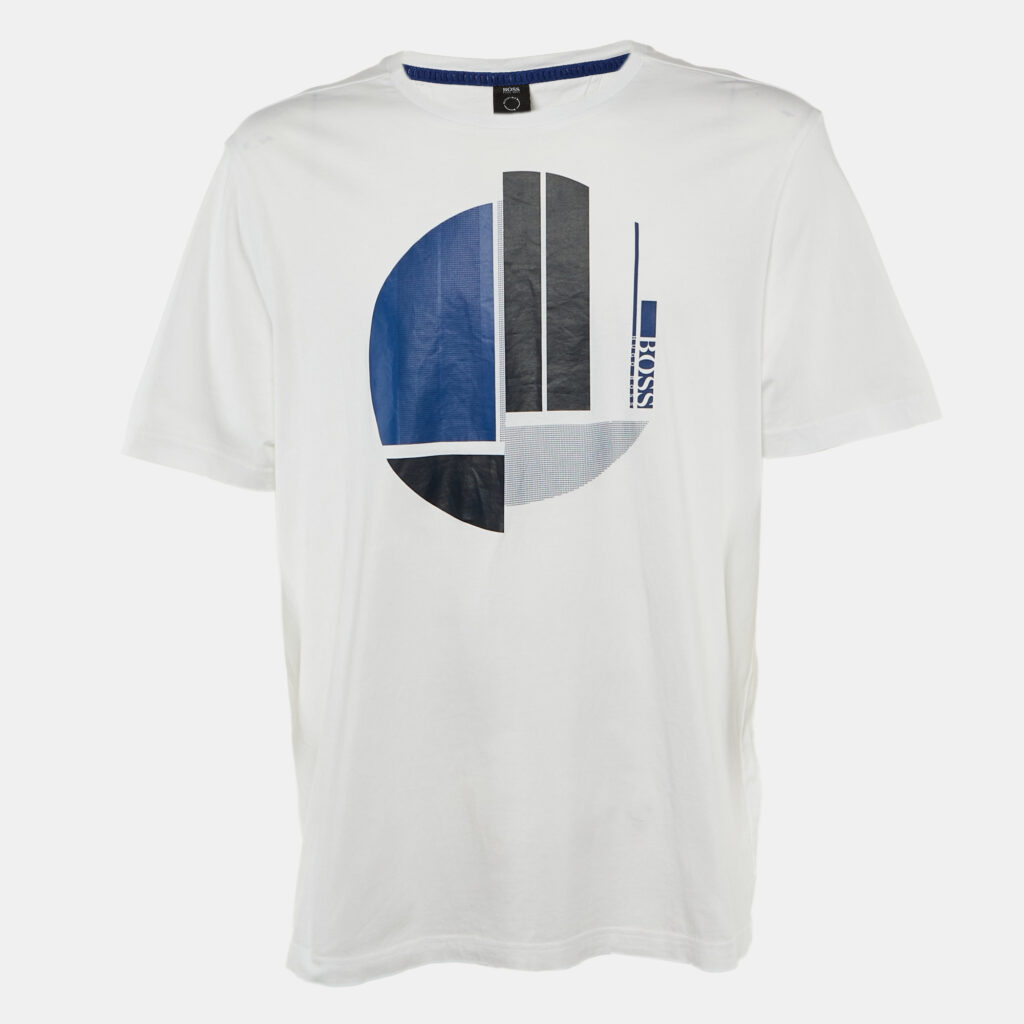 Boss By Hugo Boss White Printed Cotton Tee 1 T-Shirt XXXL Boss By Hugo Boss White Printed Cotton Tee 1 T-Shirt XXXL