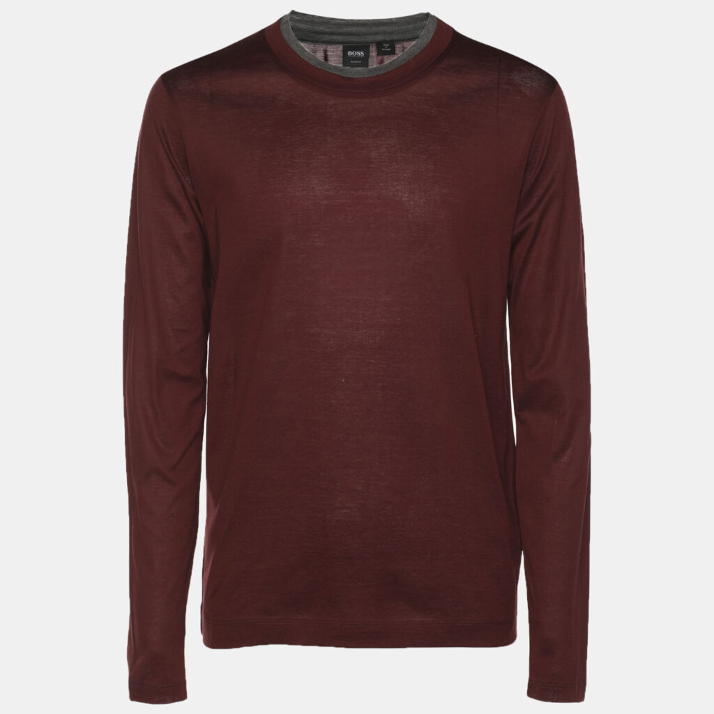 Boss By Hugo Boss Burgundy Knit Slim Fit Sweater S Boss By Hugo Boss Burgundy Knit Slim Fit Sweater S