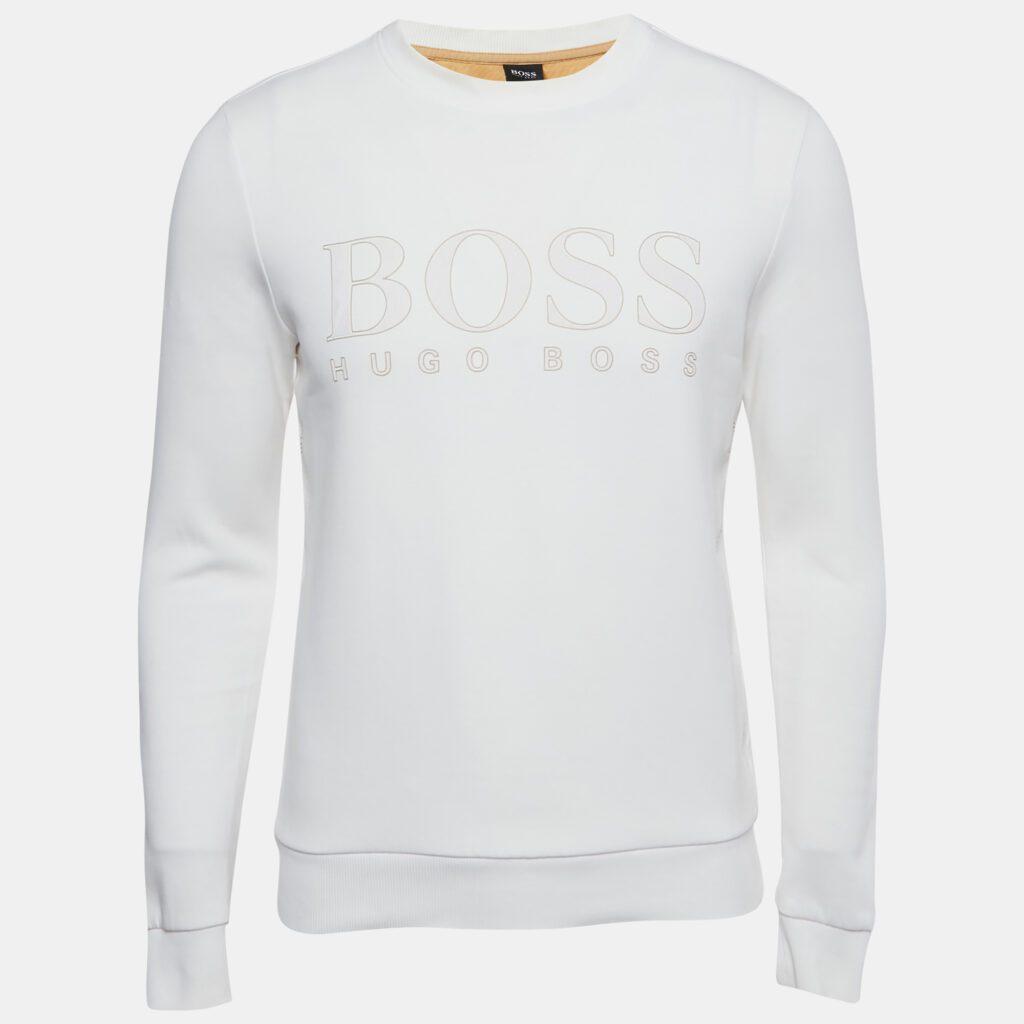 luxury-men-boss-by-hugo-boss-used-clothes-p1249237-003.jpg Boss By Hugo Boss White Logo Applique Cotton Blend Salbo Iconic Sweatshirt XS