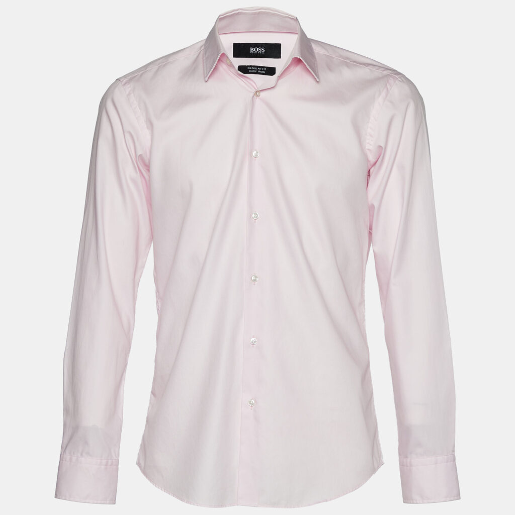 Boss Hugo Boss Pink Cotton Easy Iron Regular Fit Shirt M Boss Hugo Boss Pink Cotton Easy Iron Regular Fit Shirt M