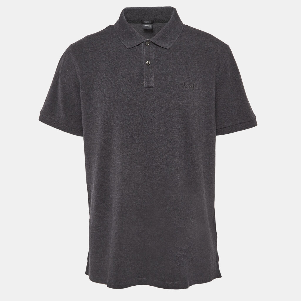 Boss By Hugo Boss Grey Cotton Pique Polo T-Shirt XXXL
