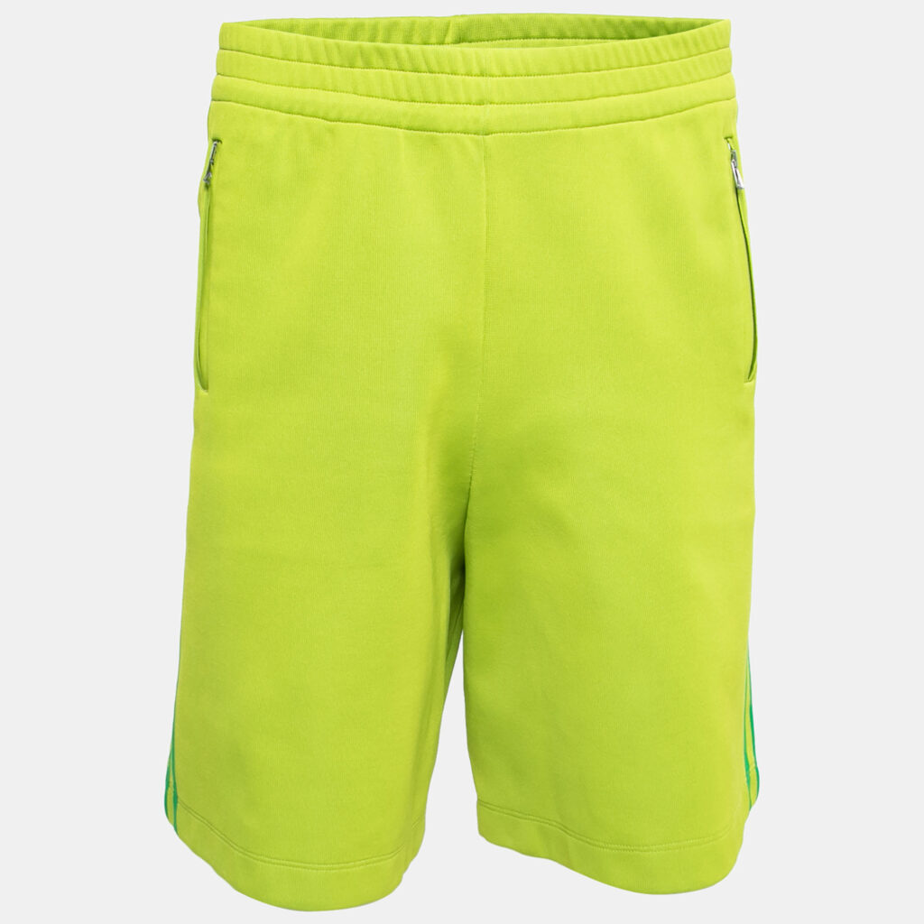Bottega Veneta Lime Green Synthetic Shorts M Bottega Veneta Lime Green Synthetic Shorts M