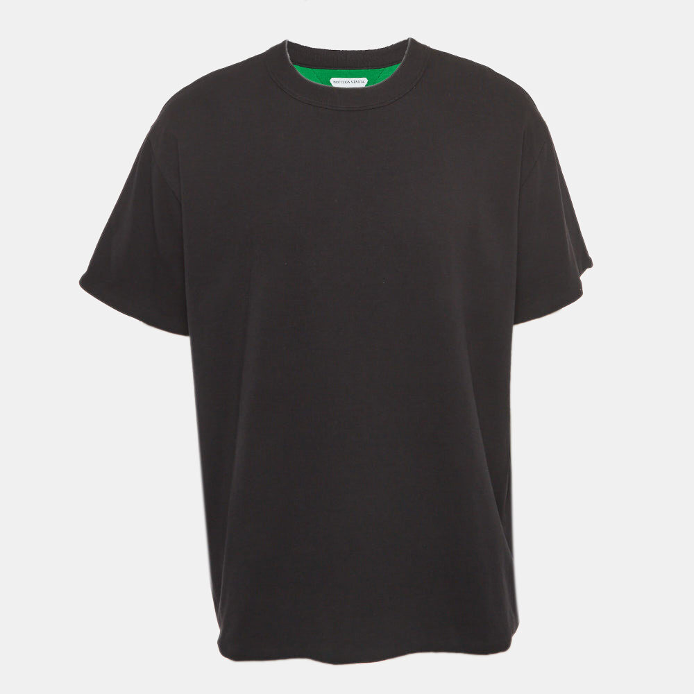 Bottega Veneta Black Double-Layered Cotton Jersey T-Shirt M Bottega Veneta Black Double-Layered Cotton Jersey T-Shirt M