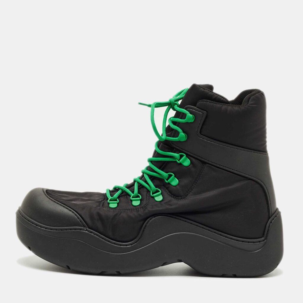 Bottega Veneta Black Nylon Puddle Bomber Ankle Boots Size 46 Bottega Veneta Black Nylon Puddle Bomber Ankle Boots Size 46