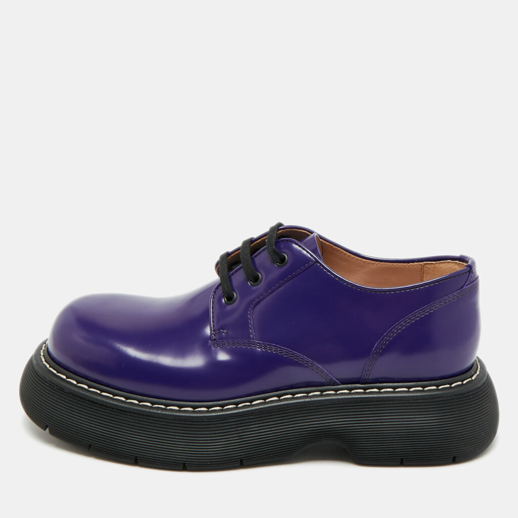 Bottega Veneta The Bounce Swell Purple Brushed Leather Lace Up Derby Size 43 Bottega Veneta The Bounce Swell Purple Brushed Leather Lace Up Derby Size 43